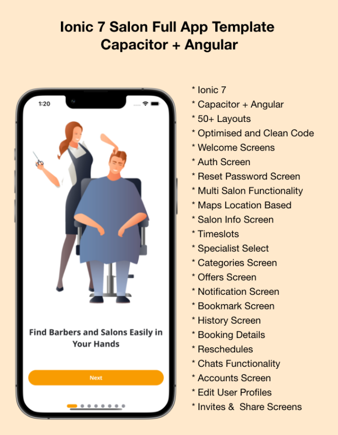 GlamZone - Salon Appointment Booking Template Ionic 7