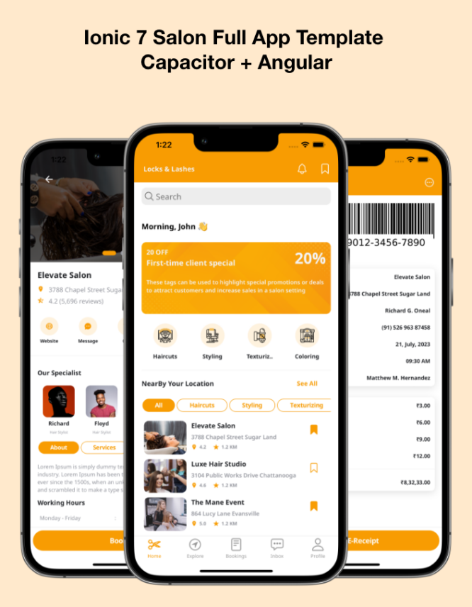 GlamZone - Salon Appointment Booking Template Ionic 7
