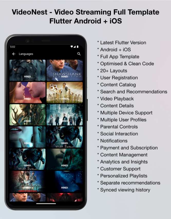 VideoNest - Video Streaming Full Template Flutter